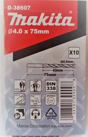 SET 10 BURGHIE METAL HSS-R CYL 4X75