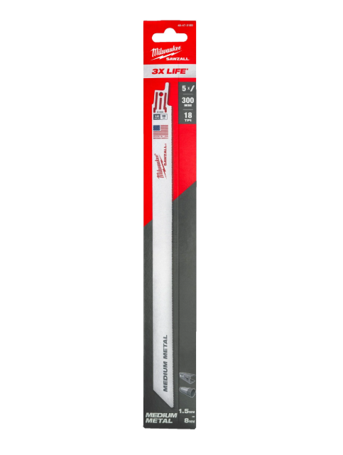 Milwaukee Pânza THIN KERF 300mm x 18 Tpi - 5 pc Lama pentru fierastrau sabie