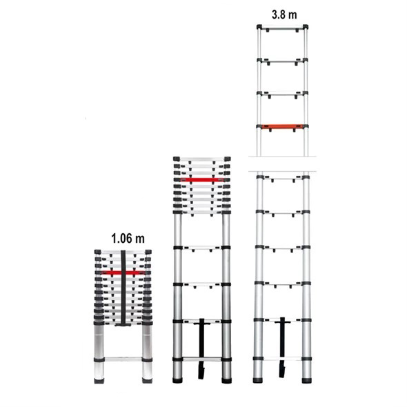 SCARĂ TELESCOPICĂ DIN ALUMINIU 3.8M, 13 TREPTE 17702 VOREL