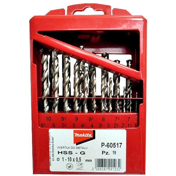 SET 19 BURGHIE METAL HSS-G CYL 1-10mm