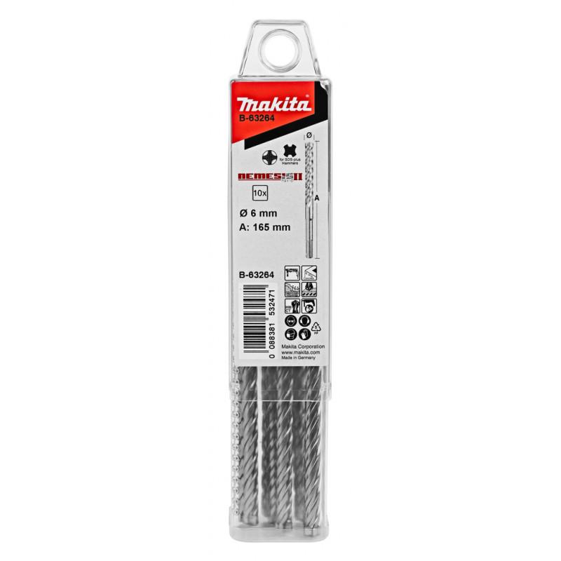 SET 10 BURGHIE NE II SDS-PLUS 4CUT 6x165