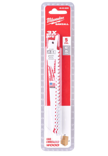 Milwaukee Pânză pentru demolări THIN KERF 150mm x 5 Tpi Lama fierastrau sabie