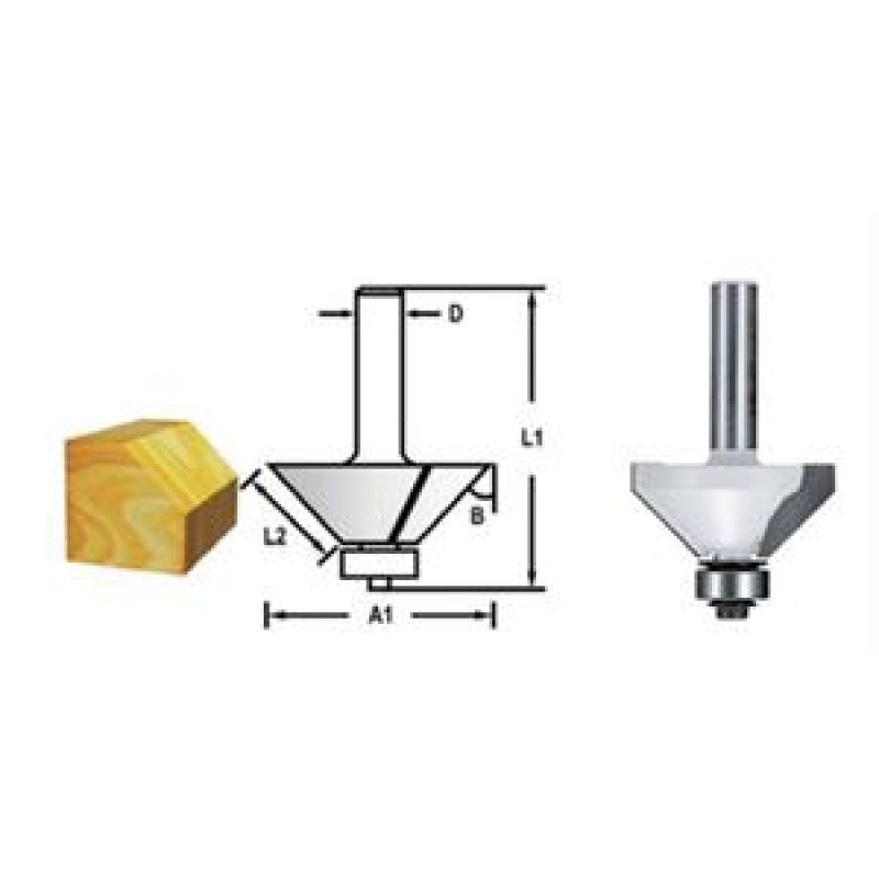 FREZA LEMN CHAMFER 8X41,3X20