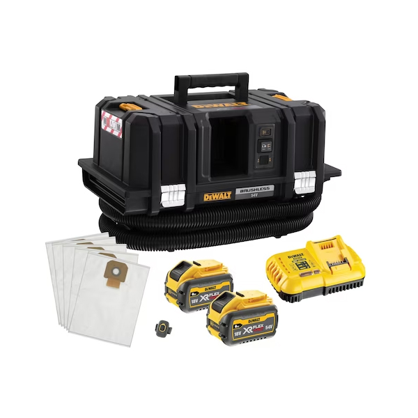 DeWalt Extractor încadrat în clasa de absorbție a prafului M 54V XR FLEXVOLT - 2 X 6Ah DCV586MT2-QW