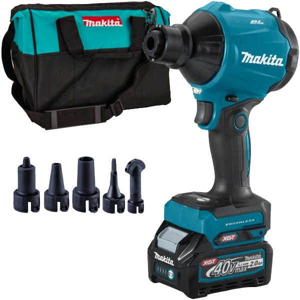 Makita Mașină de suflat brushless, cu 1 acumulator Li-Ion, 40V XGT, 2Ah + Geanta textil AS001GA101