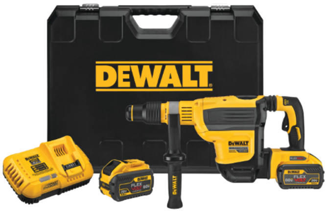 DeWalt Ciocan rotopercutor cu motor fără perii SDS-Max FLEXVOLT de 54V XR, 45 mm - 2 X 9Ah DCH614X2-QW