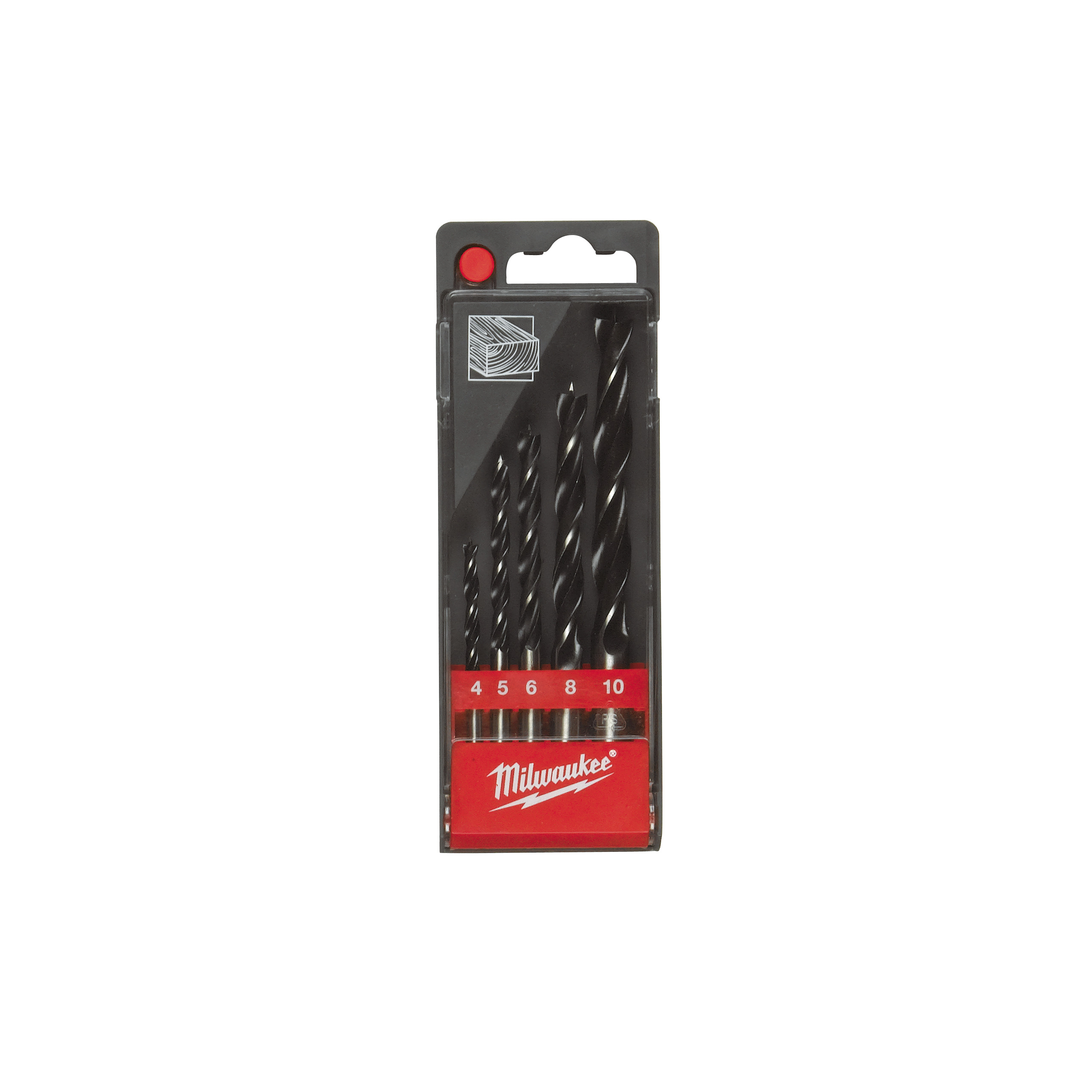 Burghie cu vârf de centrare / DIN 7487 E / seturi 5 buc pentru lemn Casetă Ø4, 5, 6, 10 mm