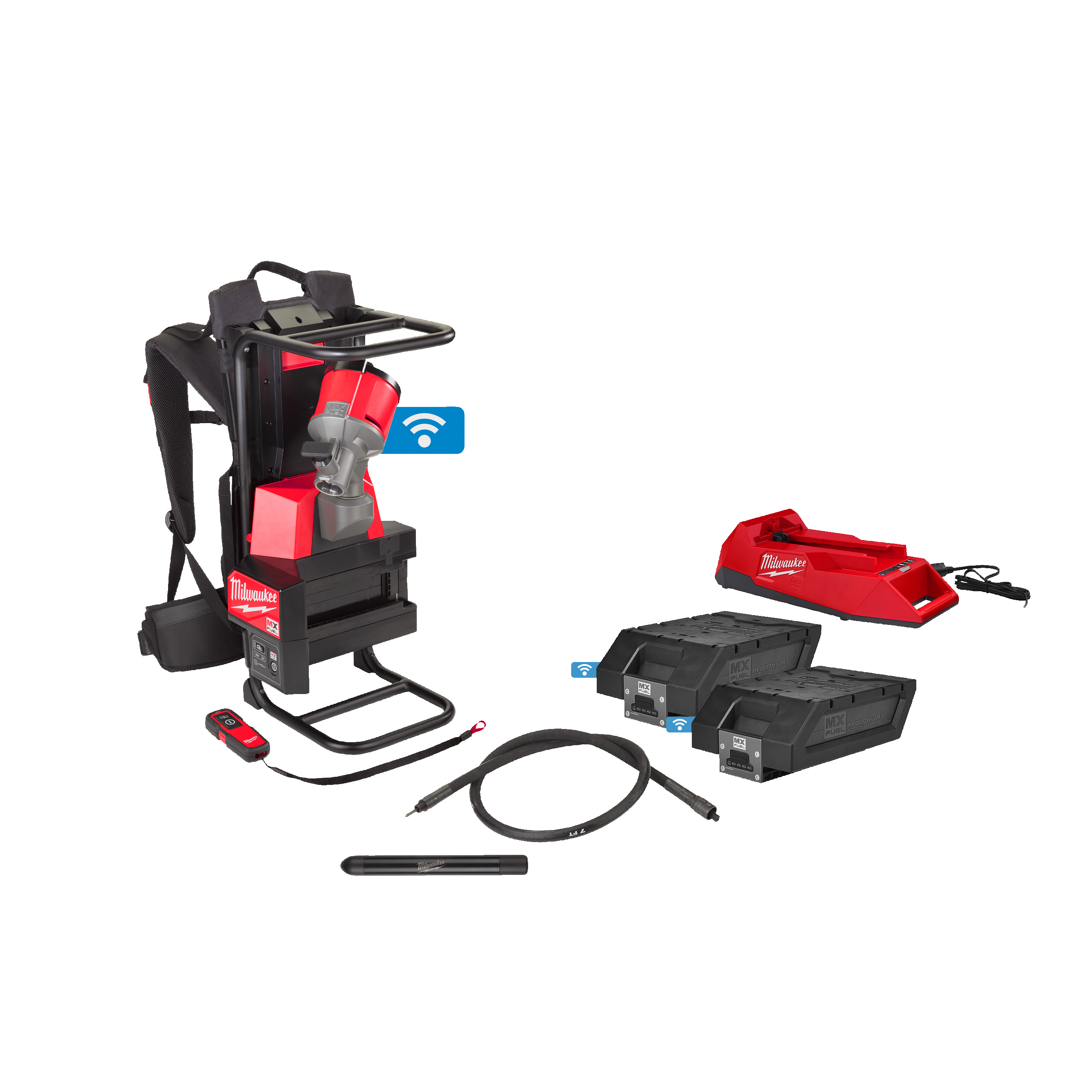 Vibrator de beton MX FUEL™ cu rucsac MXFCVBPKIT-602