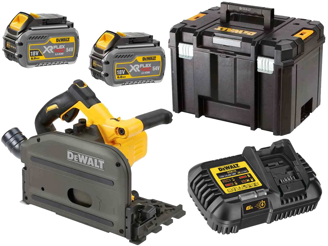Dewalt Fierastrau circular de mana cu plonjare cu acumulatori 54 V DCS520T2-QW