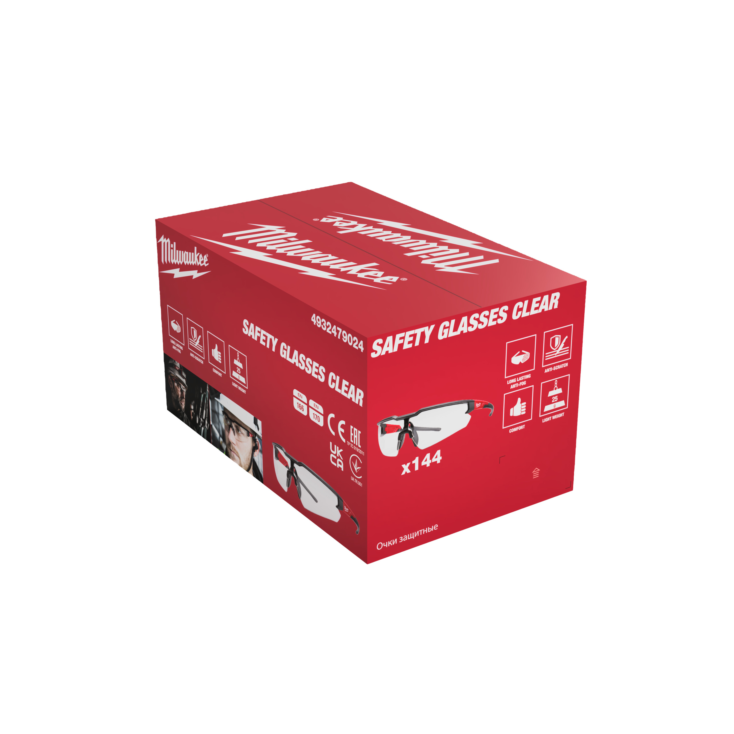 Ochelari de protecție - anti-zgâriere BULK ENHA. SAFETY GLASSES CLEAR 144 pc