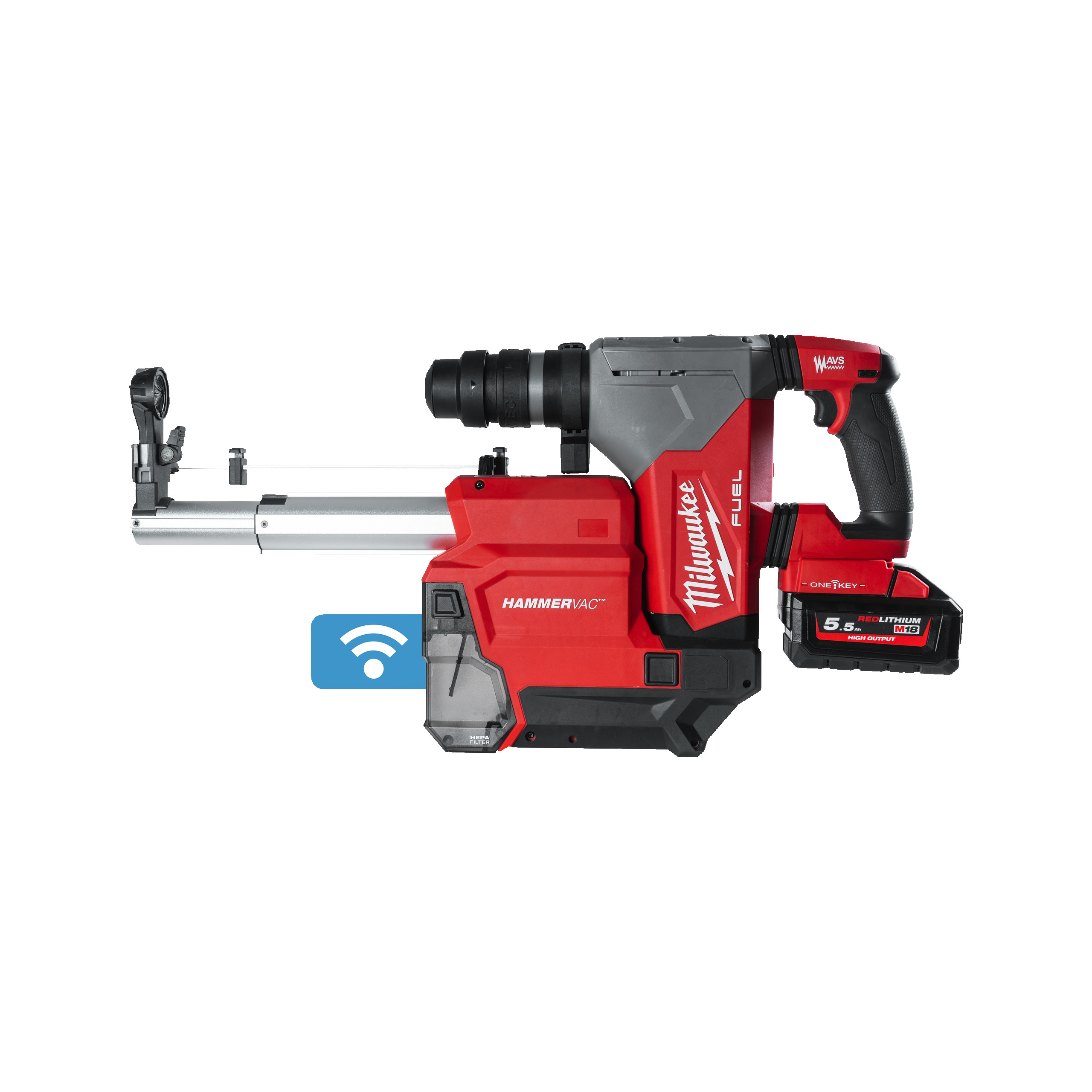 Ciocan rotopercutor SDS-Plus M18 FUEL™ cu soluție de extragere a prafului M18ONEFHPXDEL-552C