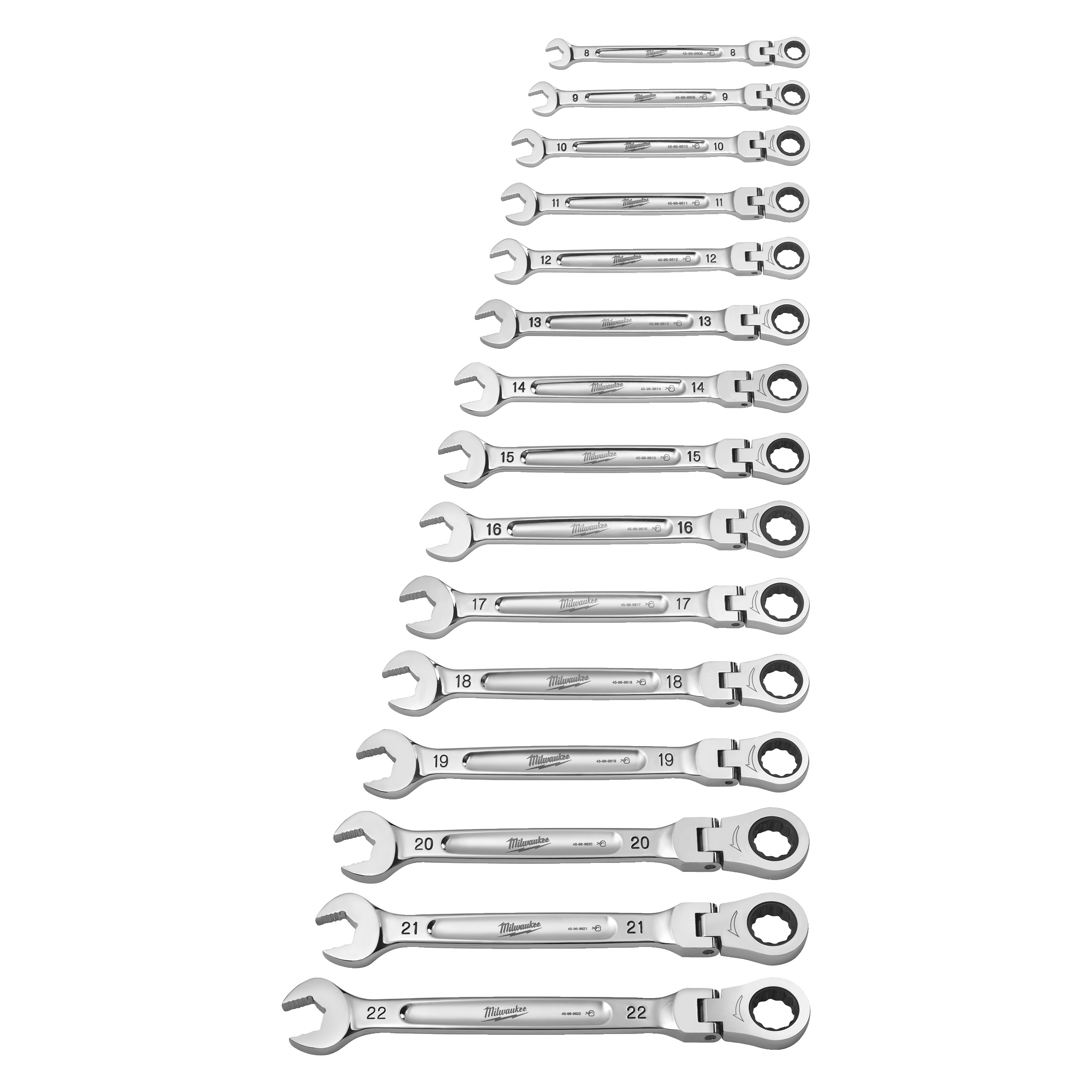 Set chei fixe MAX BITE™ cu clichet și cap pivotant 15pc Maxbite Flex Head Spanner