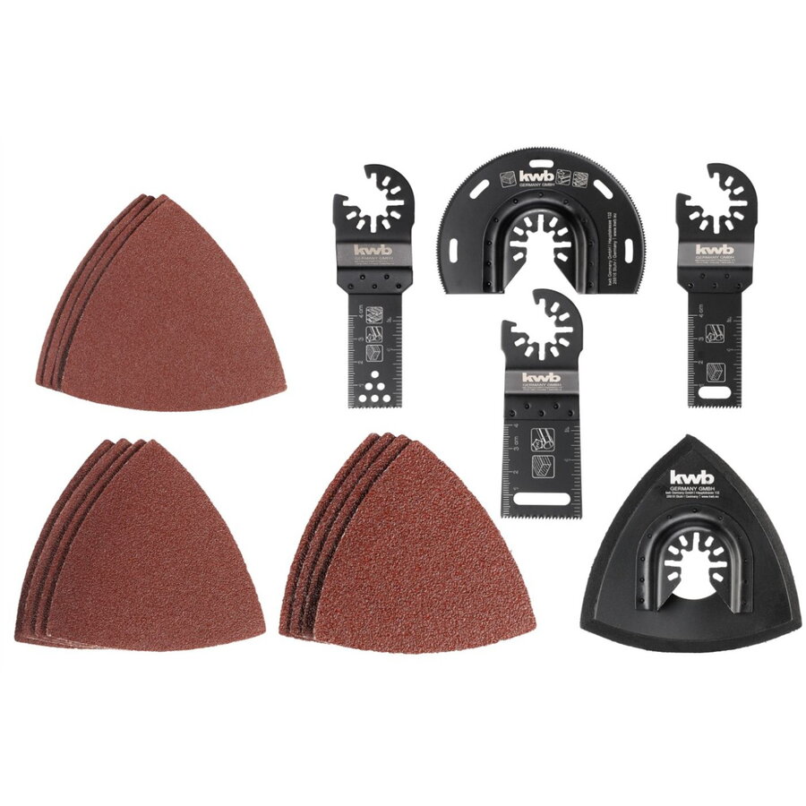 Einhell Set accesorii KWB pentru mașini multifuncționale, 17 piese, pentru lemn, plastic și metal