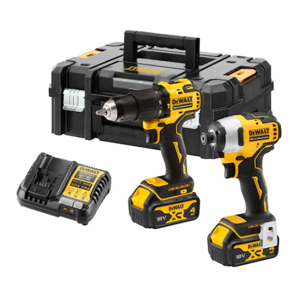 Dewalt Pachet de scule 18V - Mașină de găurit cu percuție DCD709 + Mașină de impact și înșurubat DCF809 DCK2062M2T-QW
