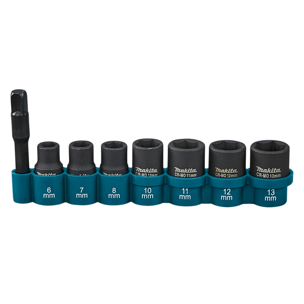 Makita Set tubulare impact cu adaptor, 1/4 7 1/4"