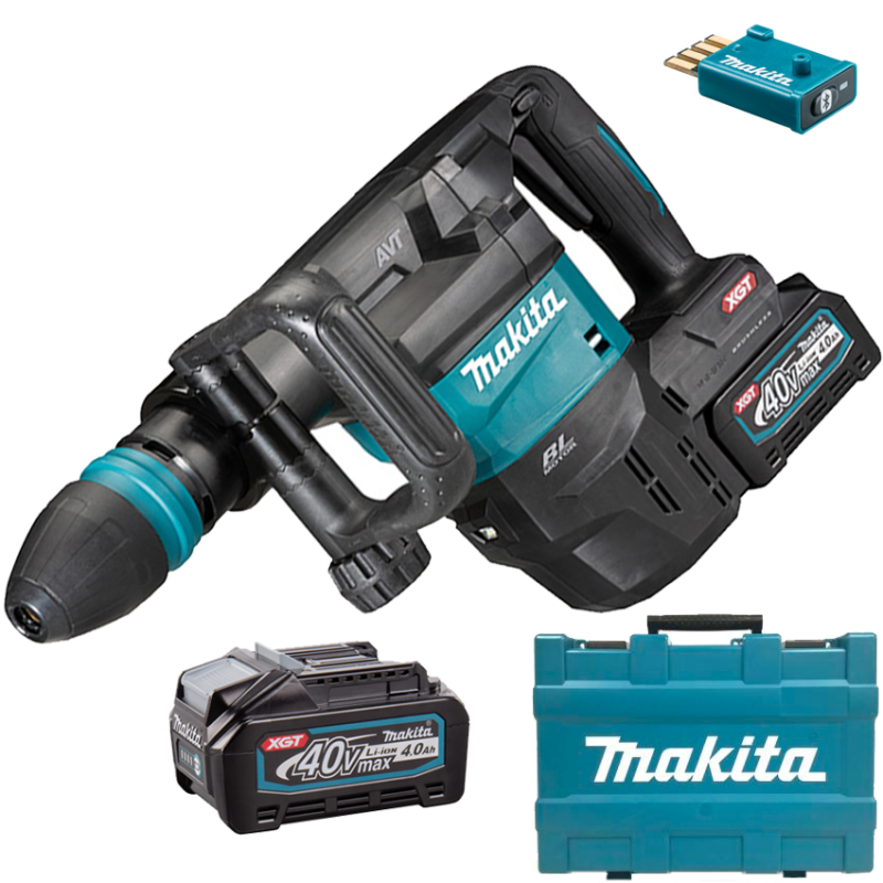 Makita Ciocan demolator SDS-MAX brushless si wireless, cu 2 acumulatori Li-Ion, 40V XGT, 4Ah, 9.4J + Valiză HM001GM201