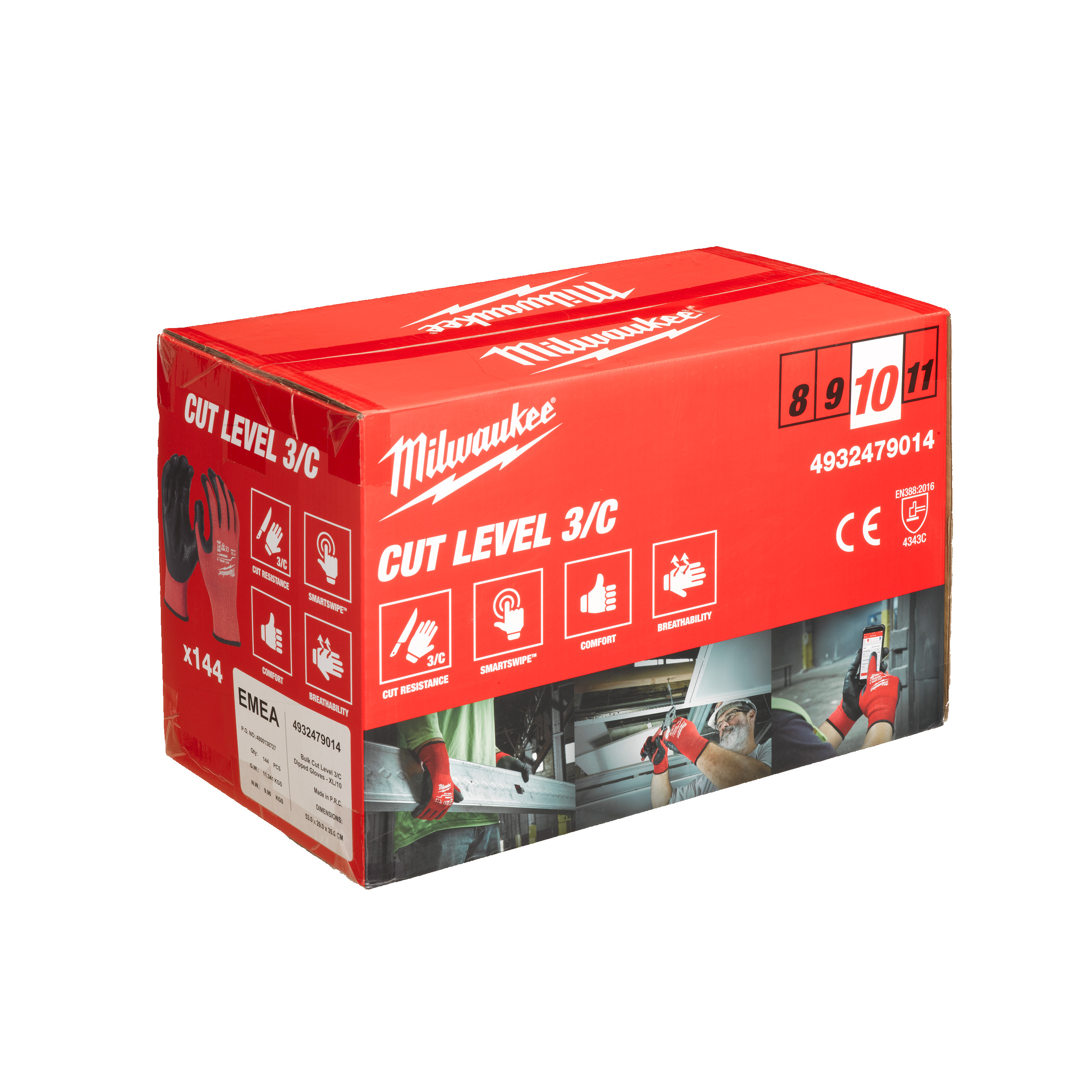 Mănuși rezistente la tăiere - C BULK CUT GLOVES 10/XL 144PC