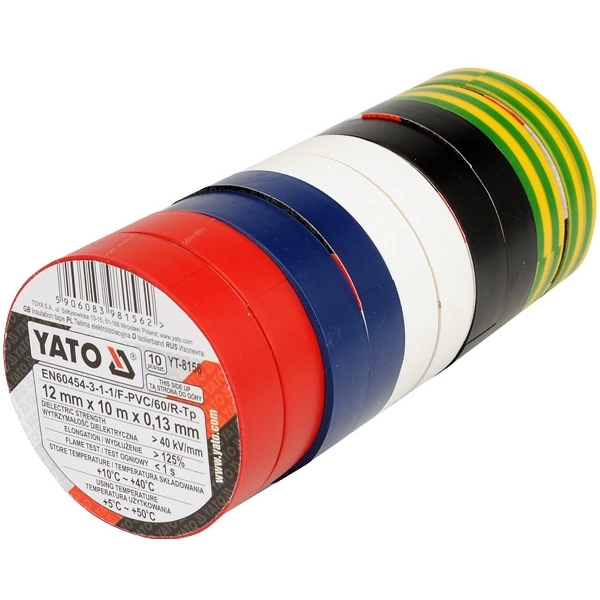 SET 10BUC.BANDĂ IZOLATOARE PVC19MM X12M YT-8156