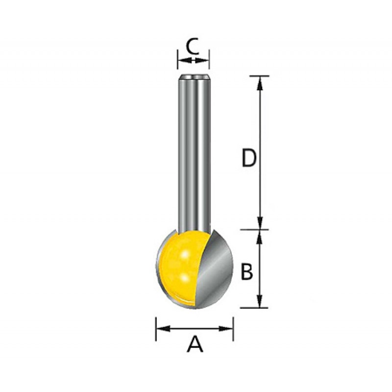 FREZA LEMN BALL GROOVE 8X9,5X9,5