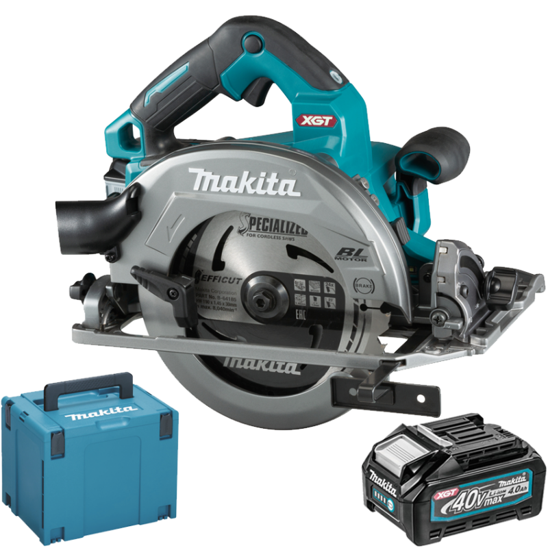 Fierăstrău circular brushless si wireless, cu 2 acumulatori Li-Ion, 40V XGT, 4Ah HS004GM202