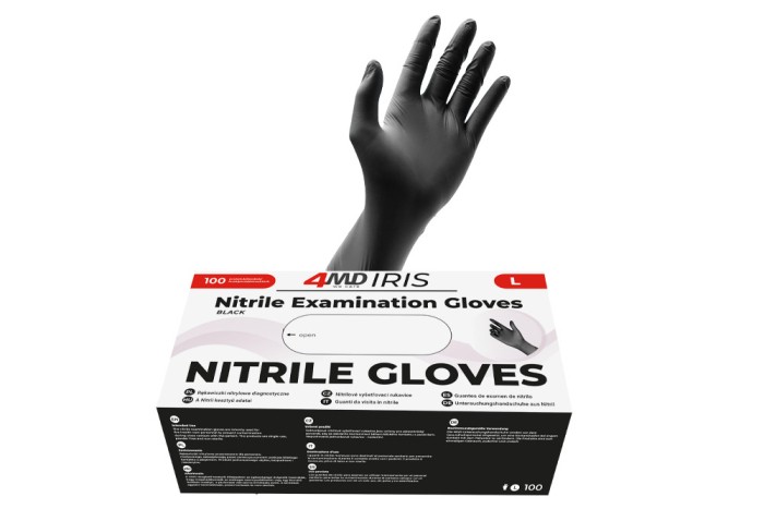 4WRK Mănuși de diagnostic 4MD IRIS din nitril negru 9/L