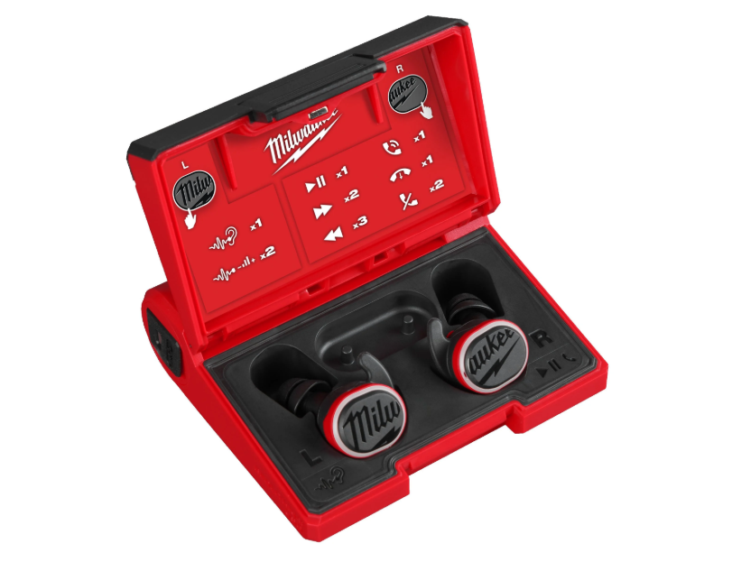 Milwaukee Dopuri de urechi reîncărcabile prin USB pentru asistență auditivă cu Bluetooth® L4 RLEPB-301
