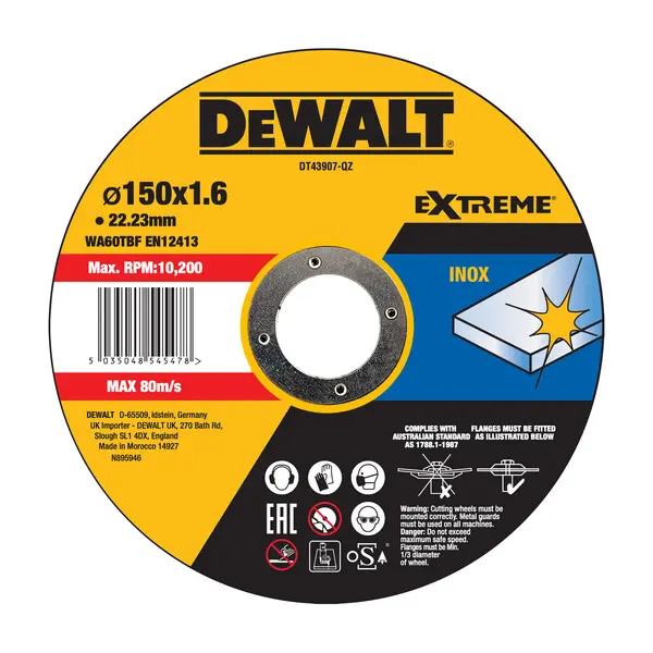 DISC PENTRU TAIERE INOX 150MMX1.6MM DEWALT DE