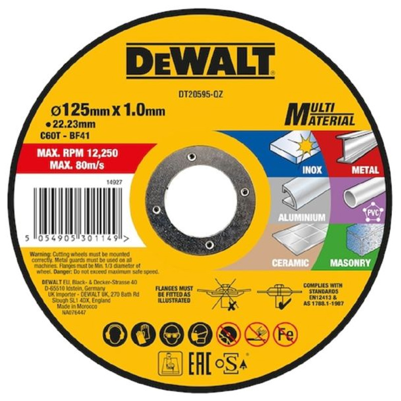 DISC DE TAIERE MULTI-MATERIAL 125 X 1.0 X 22.2MM DEWALT