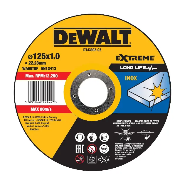 DISC PENTRU TAIERE INOX 125MMX1MM DEWALT