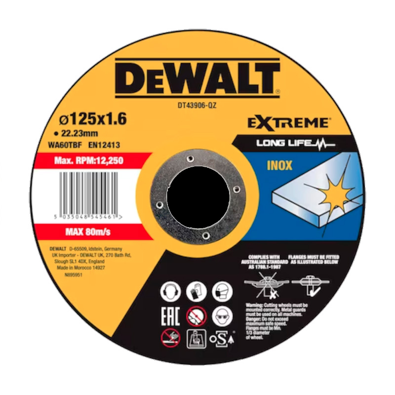 DISC PENTRU TAIERE INOX 125MMX1.6MM DEWALT DE