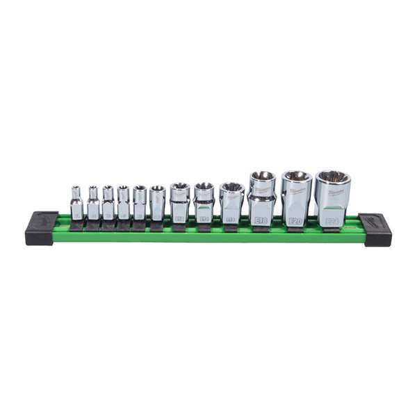 Set de tubulare Milwaukee External Torx (E-Torx), 1/4" & 3/8" Drive (12 piese) – 4932498799