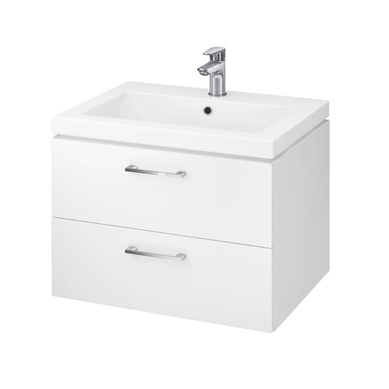 Set mobilier suspendat si lavoar Lara, 60 cm, Cersanit, alb