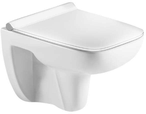Vas WC suspendat rimless Wellis, cu capac WC soft-close, Erin, alb