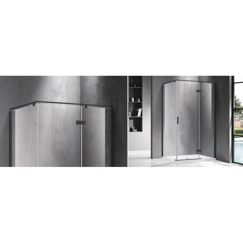 Cabina de dus Palmaria Black 120×90, Wellis