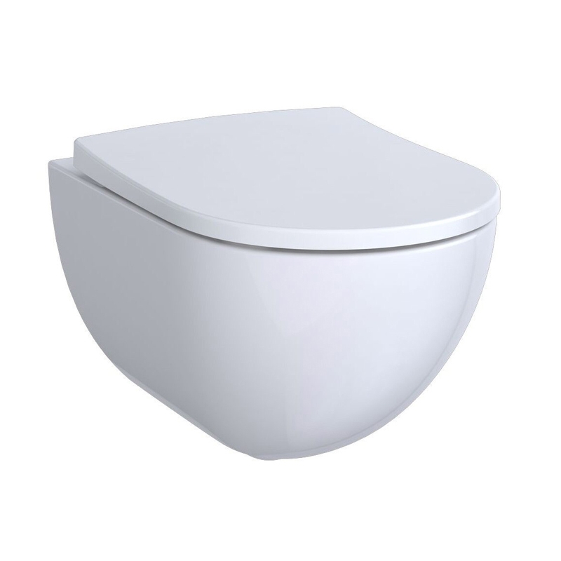 Set vas WC suspendat Acanto cu capac soft-close, Geberit, alb