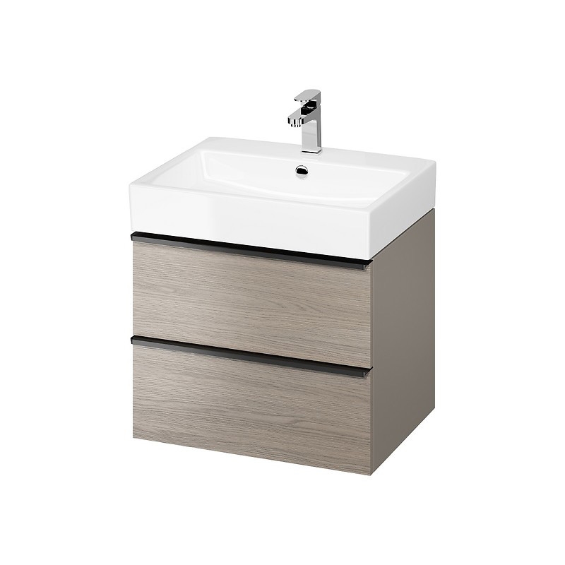 Mobilier suspendat Virgo, 60 cm, Cersanit, gri stejar