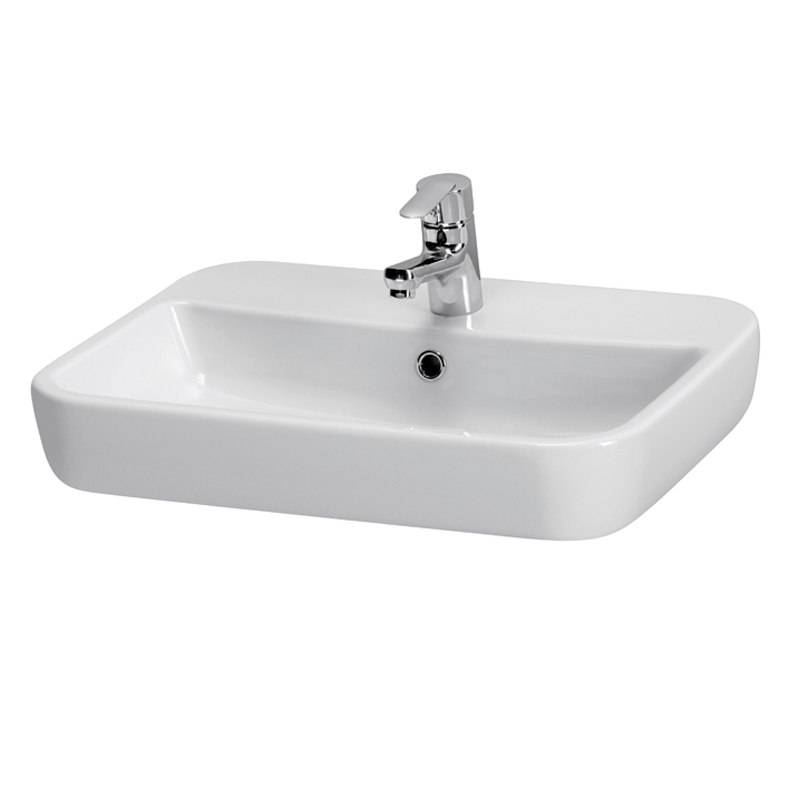 Lavoar pe blat dreptunghiular Caspia, 60 cm, Cersanit, alb