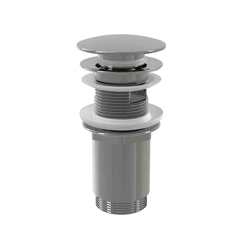 Ventil cu preaplin click-clack Alcaplast, cu capac mare, crom