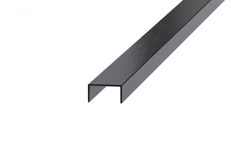 Profil decorativ inox, rectificat, 0.8×1.5×270, Negru Mat Periat