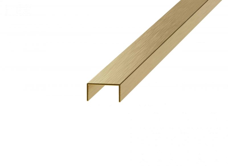 Profil decorativ inox, rectificat, 0.8×1.5×270, Auriu Mat Periat