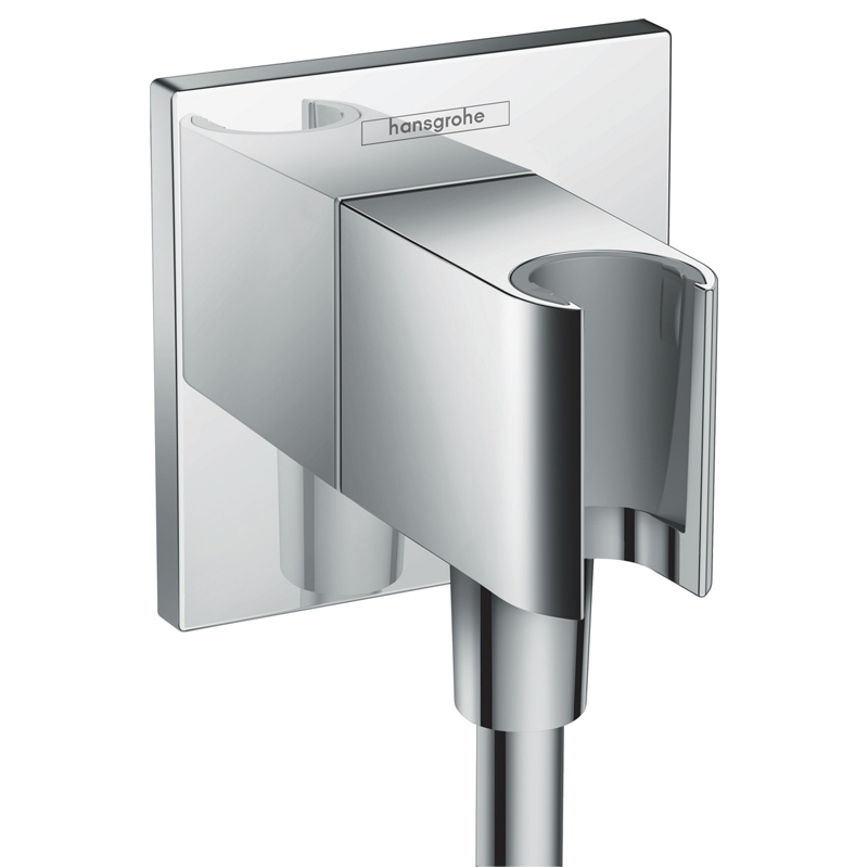 Suport de dus cu racord Hansgrohe, Fixfit, Crom
