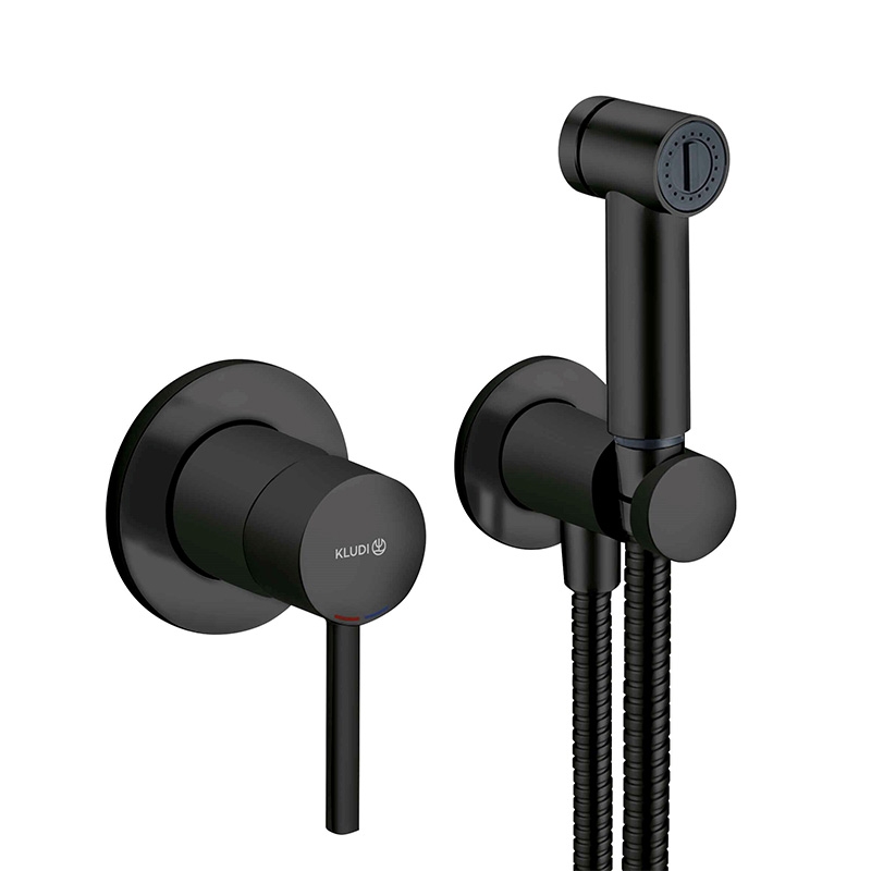 Set de dus igienic Bozz, Kludi, Negru