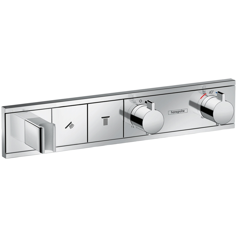 Baterie termostatata Hansgrohe, RainSelect, 2 functii si suport dus, Crom