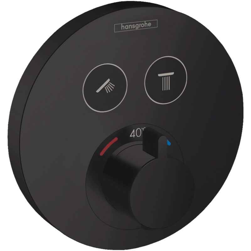Baterie incastrata termostatata Hansgrohe, ShowerSelect S, Negru