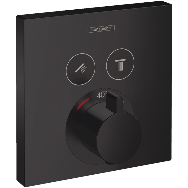 Baterie incastrata termostatata Hansgrohe, ShowerSelect, Negru