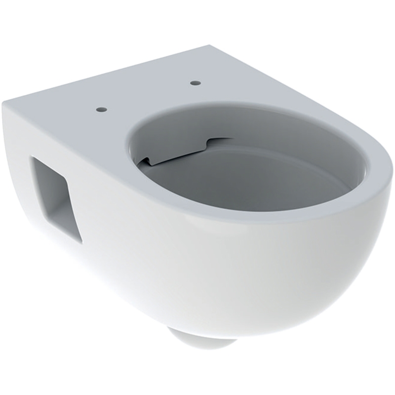 Vas wc suspendat Geberit, Selnova, forma partial inchisa, rimfree, alb