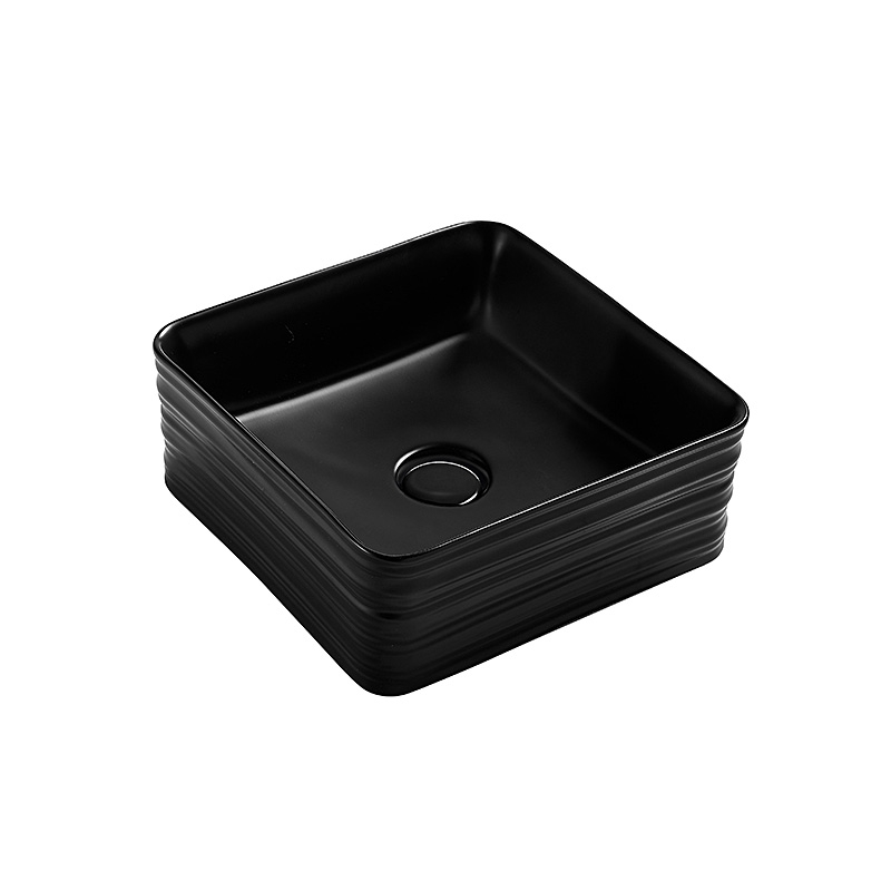 Lavoar pe blat cu ventil, My Black Box, Fluminia, 35 x 35 cm, Negru Mat