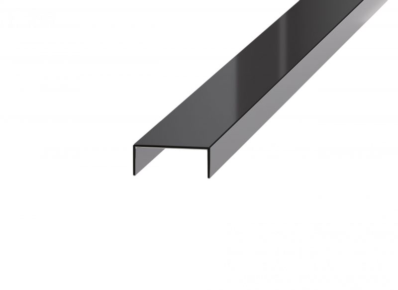 Profil decorativ inox, rectificat, 0.8×1×270, Negru Lucios