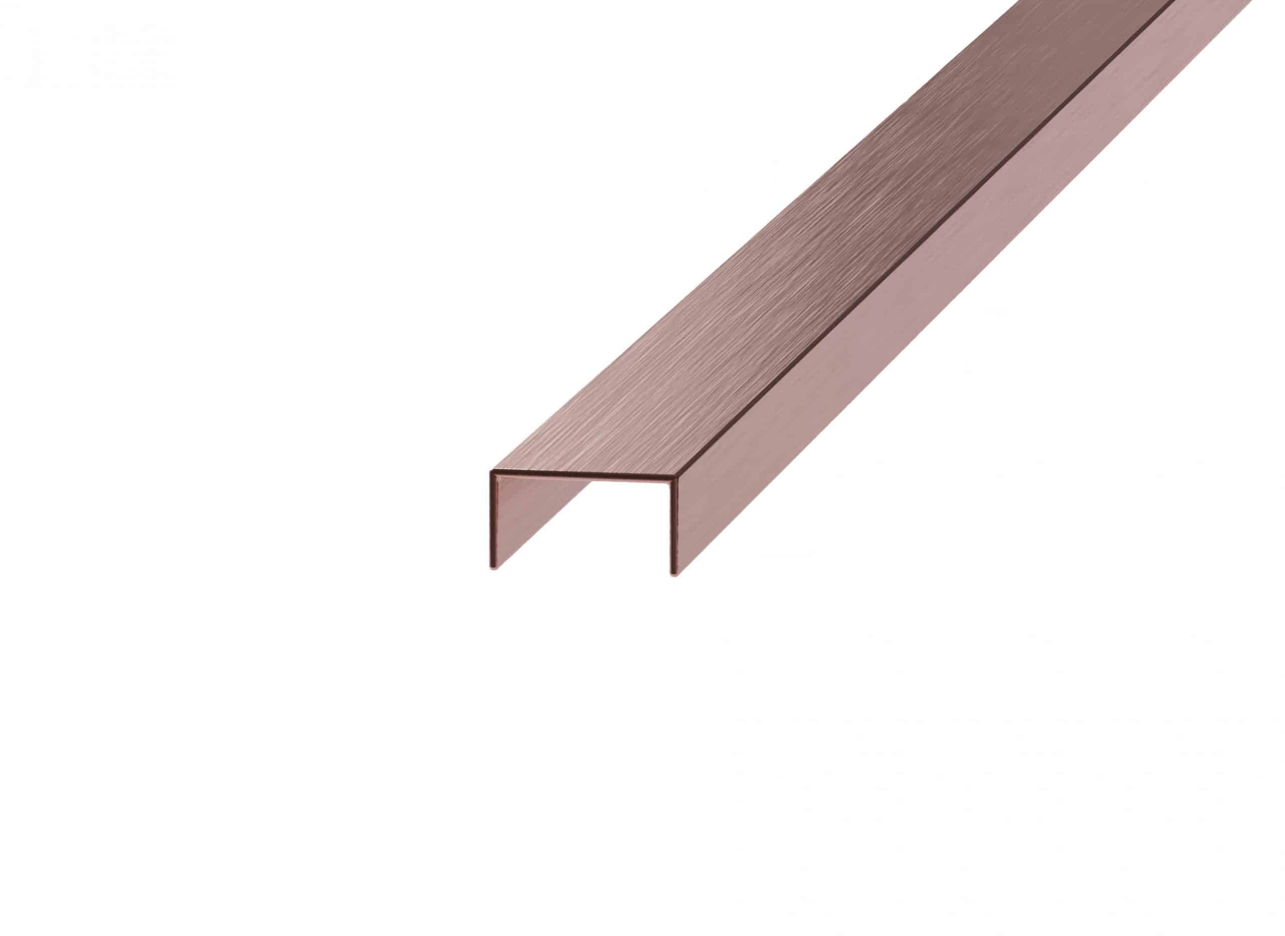 Profil decorativ inox, rectificat, 0.8×0.8×270, Cupru Mat Periat