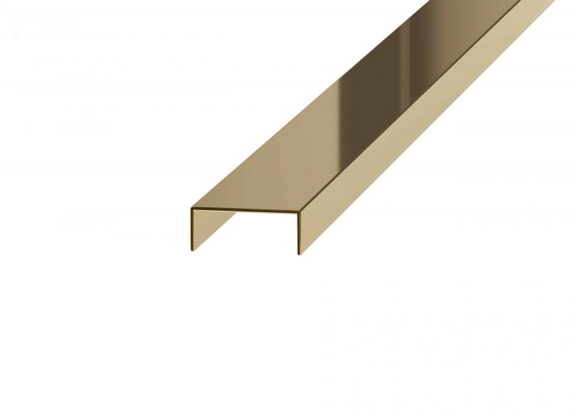 Profil decorativ inox, rectificat, 0.8×2×270, Auriu Lucios